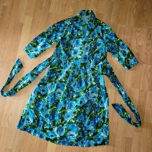 Newport News belted floral 100% cotton midi dress